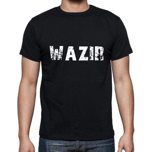 Wazir Mens Short Sleeve Round Neck T-Shirt 5 Letters Black Word 00006 - Casual