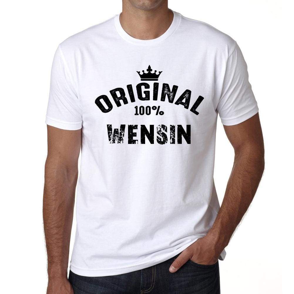 wensin, 100% German city white, <span>Men's</span> <span>Short Sleeve</span> <span>Round Neck</span> T-shirt 00001 - ULTRABASIC