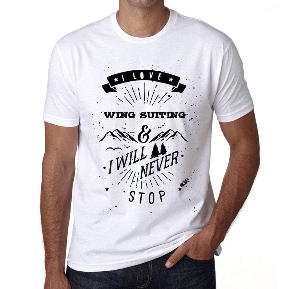 Wing Suiting I Love Extreme Sport White Mens Short Sleeve Round Neck T-Shirt 00290 - White / S - Casual