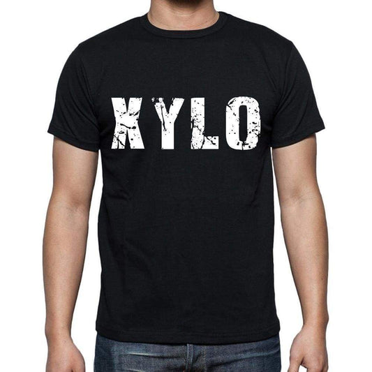 Xylo Mens Short Sleeve Round Neck T-Shirt 4 Letters Black - Casual