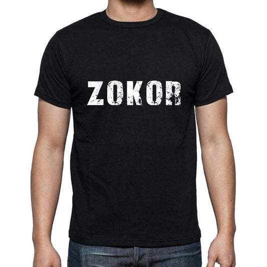 Zokor Mens Short Sleeve Round Neck T-Shirt 5 Letters Black Word 00006 - Casual